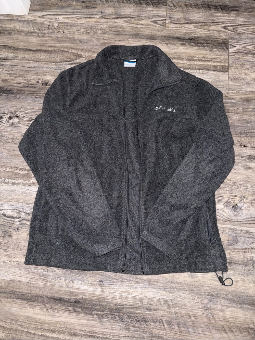 Columbia Gray Fleece Jacket Full Zip Unisex Outdoor Casual Lightweight Large
